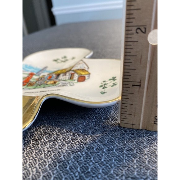 Vintage Carrigaline Pottery 3 Leaf Clover Trinket Candy Dish Ashtray - Picture 5 of 7